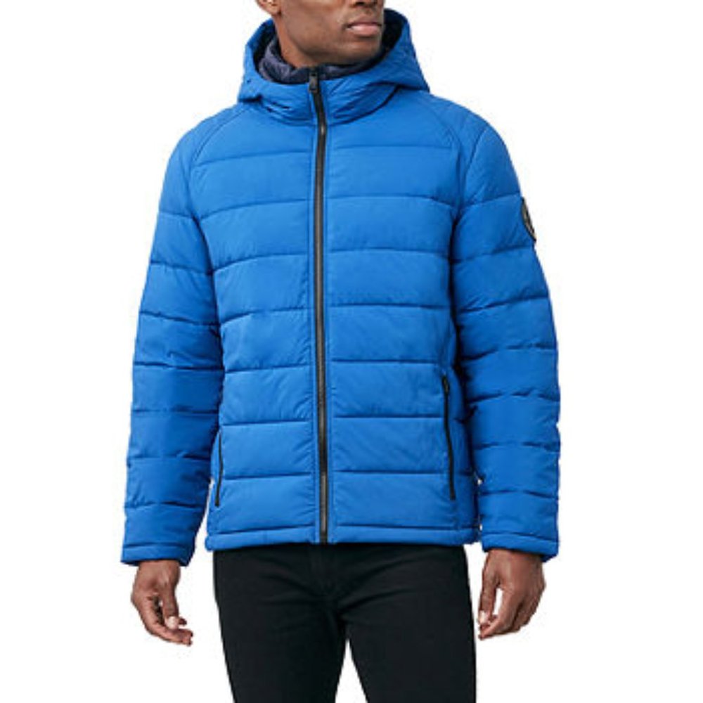 HALITECH Blue Hooded Water Resistant Lightweight Puffer Jacket, size M